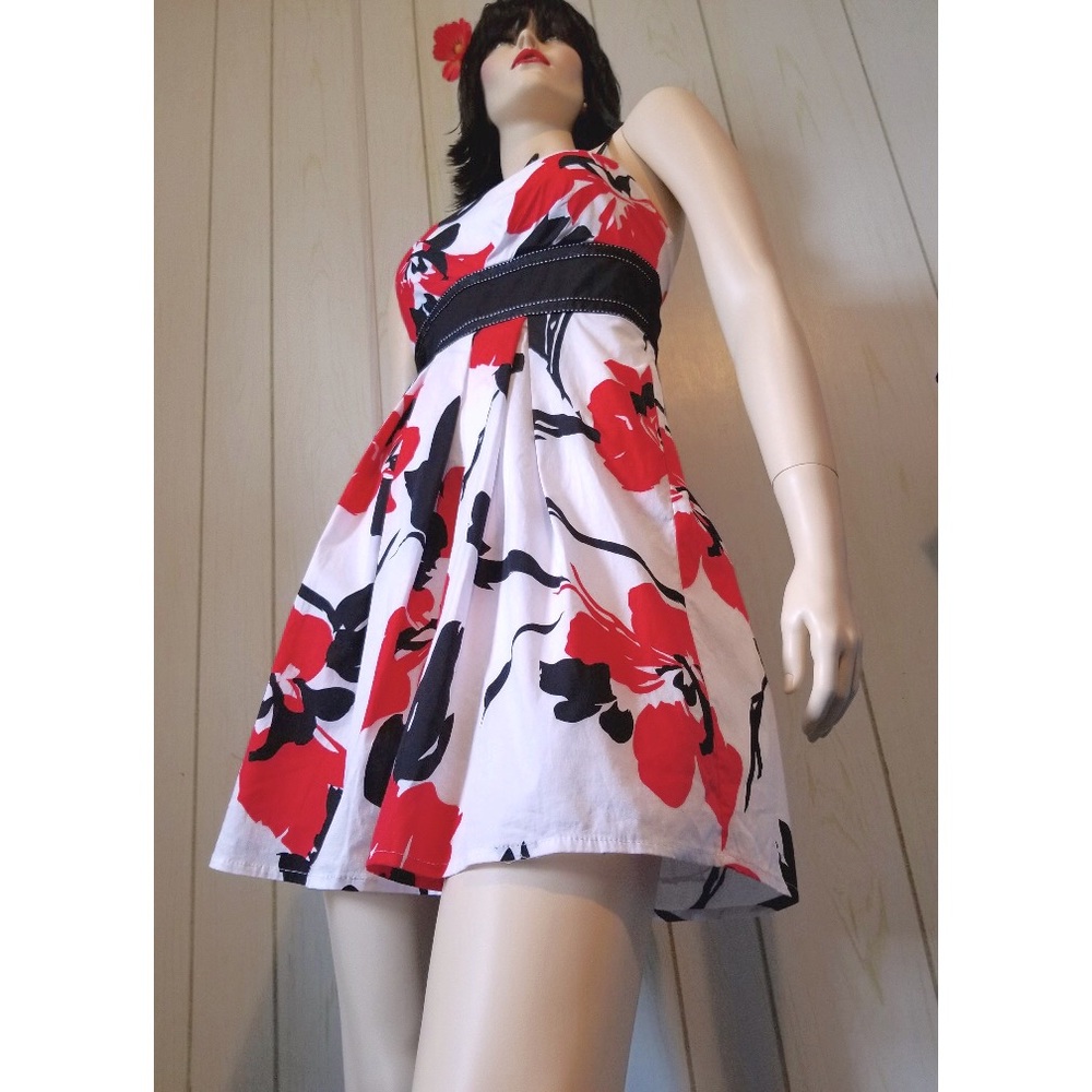 Vintage Floral Rockabilly Pinup Babydoll Party Dress